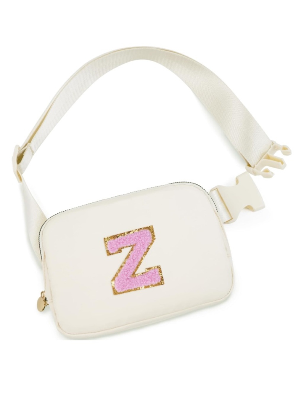 Trendy Travel Fanny Pack Crossbody Bags with Initial Letter - Cream,Z